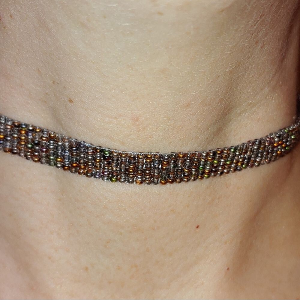 Loom Beaded Choker Necklace Multicolor